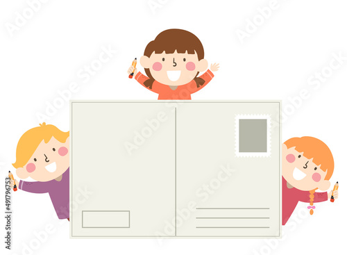 Kids Pencil Postcard Back I...