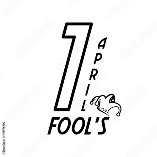 illustration of first April, fool's day vector with jester hat.