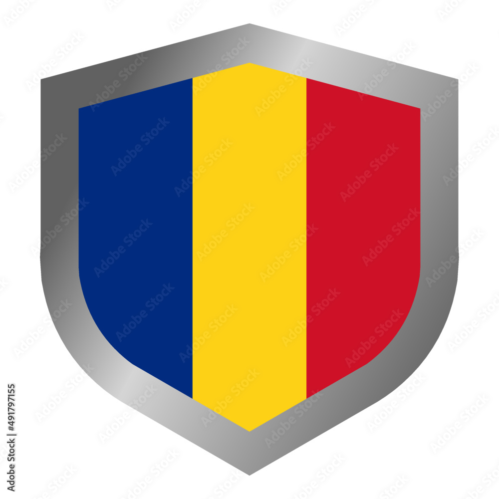 Fototapeta premium Romanian flag shield