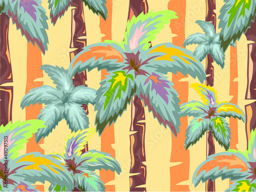 Palm Trees Seamless Qatar Background Illustration