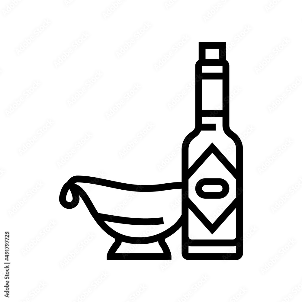 sauce tomato line icon vector. sauce tomato sign. isolated contour symbol black illustration