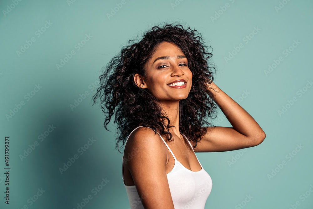 © santypan - Young Woman with Curly Hair Portrait © santypan - Young Woman with Curly Hair Portrait