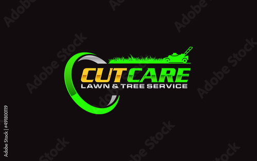 Illustration vector graphic of lawn care, landscape, grass concept logo design template-01