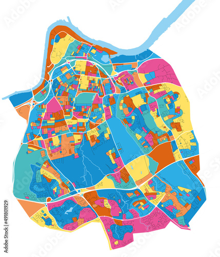 Middlesbrough, England colorful high resolution art map photo
