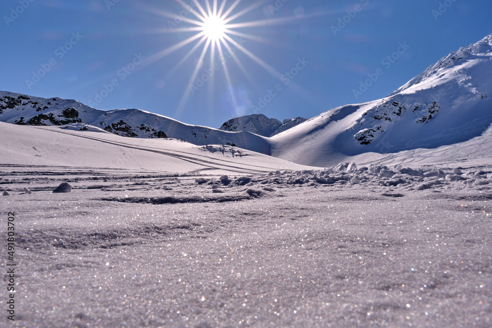 The ski mountaineer's dream - glittering snow and sun