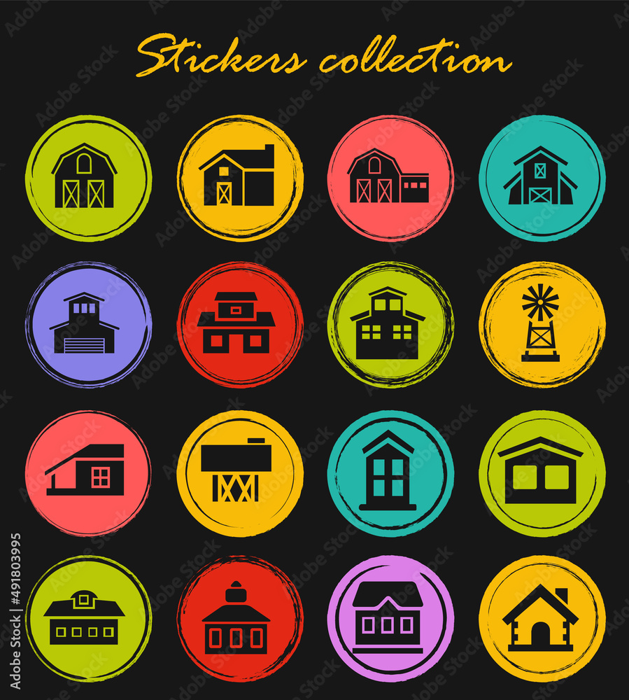 Fototapeta premium farm building icon set