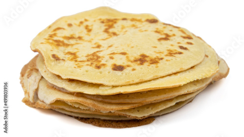 heap of pancake isolated on a white background