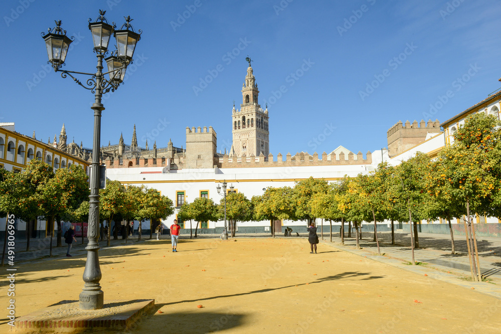 The cathedral of Seville on Andalusia in Spain