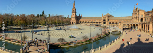 Espana square at Seville on Andalusia in Spain