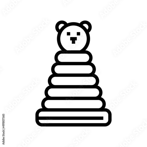 ring stacker line icon vector. ring stacker sign. isolated contour symbol black illustration