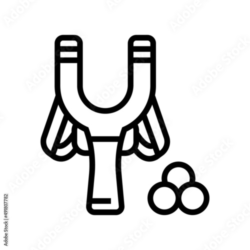 slingshot toy line icon vector. slingshot toy sign. isolated contour symbol black illustration