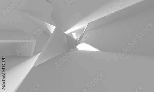 Illuminated corridor interior design. Empty Room Interior Background