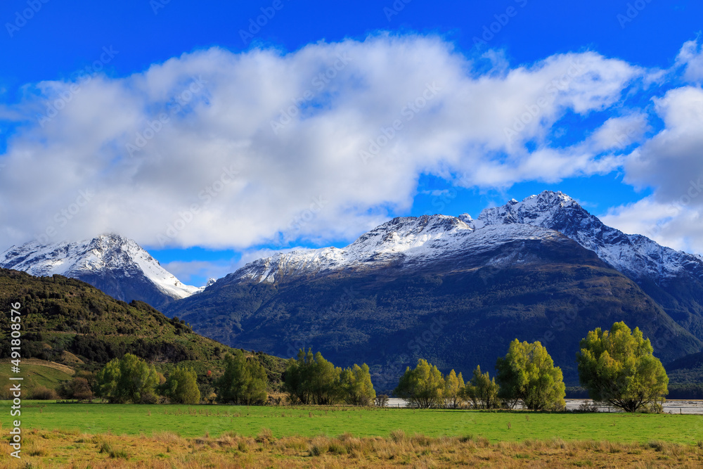 The Humboldt Mountains, part of New Zealand's Southern Alps, seen from 