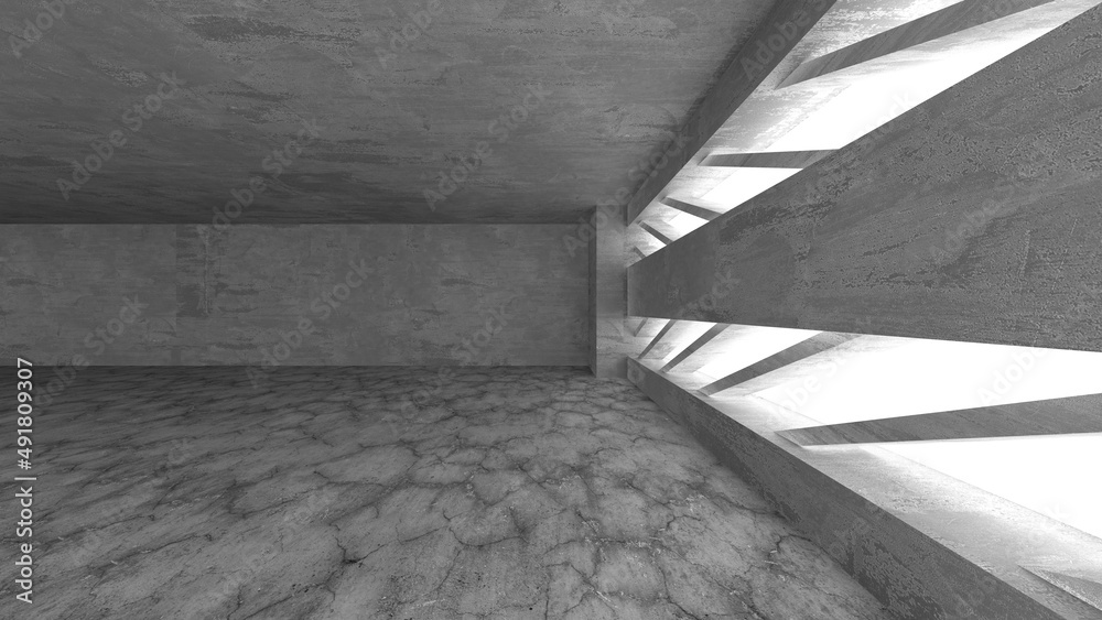 Dark Concrete Wall Architecture. Empty Room Dark Concrete Wall Architecture. Empty Room