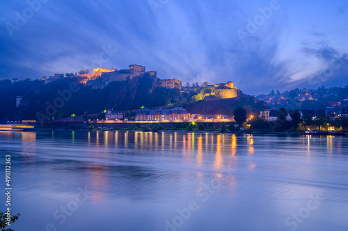 Panoramic View of Koblenz and Fortress Ehrenbreitstein, Germany