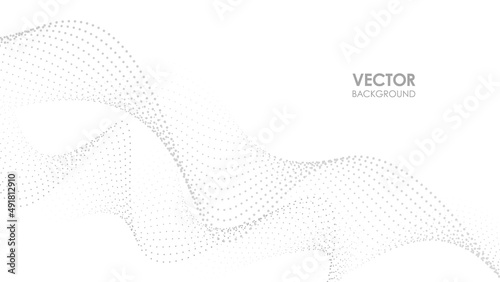グレーのドットの曲線　ベクター素材	
