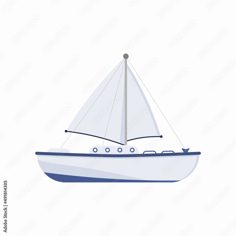 sea ship, flat marine transport, vessel, sailboats