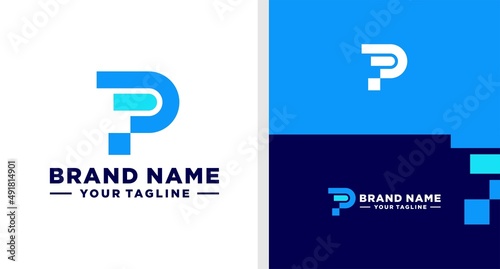 LETTER P LOGO GRAPHIC CHART MODERN EDITABLE