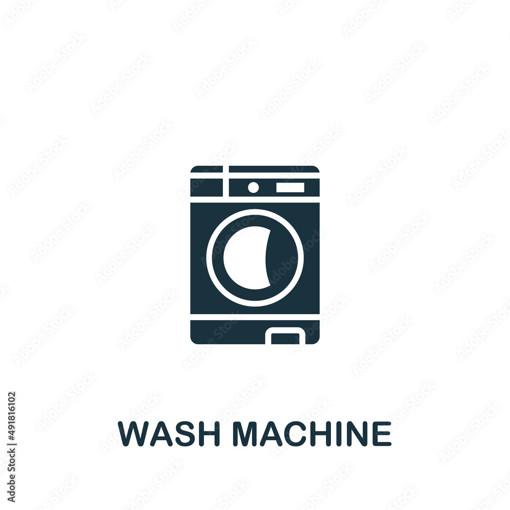 Wash Machine icon. Monochrome simple icon for templates, web design and infographics Wash Machine icon. Monochrome simple icon for templates, web design and infographics