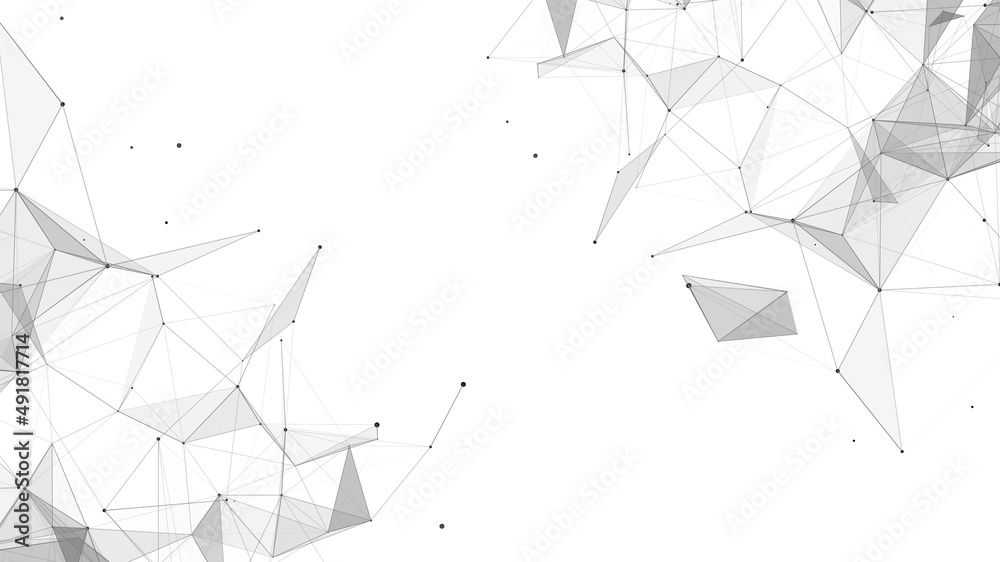 Network connection structure. Digital background with dots and lines. Big data visualization. 3D rendering.