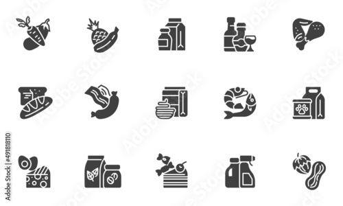 Grocery store vector icons set