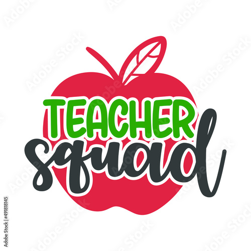 Teacher Squad Illustration Clip Art Design Shape. Education Quote School Silhouette Icon Vector.