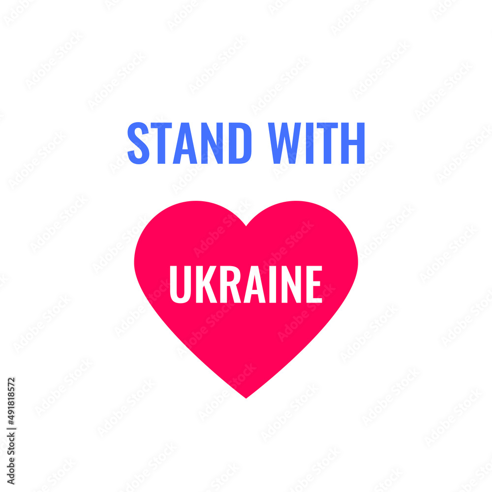Stand with Ukraine banner. Stop War campaign. Stop war. Pray for Ukraine.