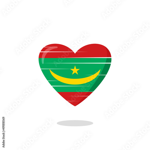 Mauritania flag shaped love illustration Free Download Mauritania flag shaped love illustration - GFXLoad