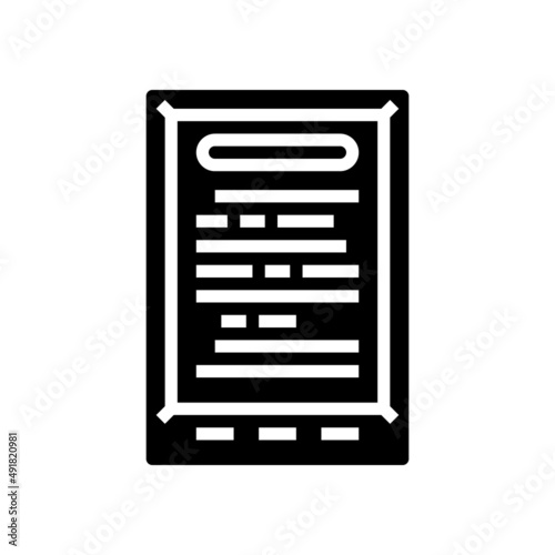 ebook digital device glyph icon vector. ebook digital device sign. isolated contour symbol black illustration © vectorwin