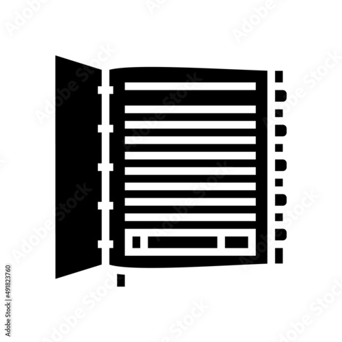 organizer book glyph icon vector. organizer book sign. isolated contour symbol black illustration