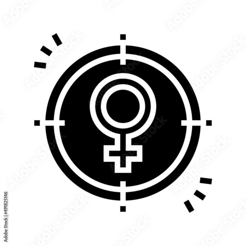 sexism social problem glyph icon vector. sexism social problem sign. isolated contour symbol black illustration