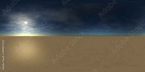 Panorama of sandy desert. Environment map, HDRI, equidistant projection, Spherical panorama, panorama 360, 3d rendering
