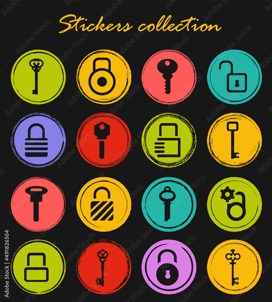 Lock and Key icons set Lock and Key icons set