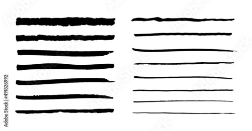 set of ink pen strokes, brush stroke collection, vector illustration