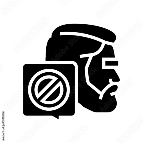 canceled male person glyph icon vector. canceled male person sign. isolated contour symbol black illustration