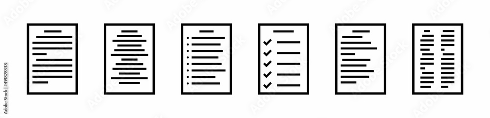 Paper documents icons. File icon. Folded written paper. Vector illustration. Paper documents icons. File icon. Folded written paper. Vector illustration.