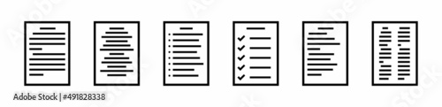 Paper documents icons. File icon. Folded written paper. Vector illustration.
