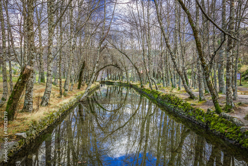 Scenic mountain landscape in the place of Covao da Ametade located in the natural Park of Serra da Estrela - Portugal. 