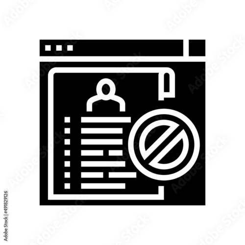blacklist of persons glyph icon vector. blacklist of persons sign. isolated contour symbol black illustration