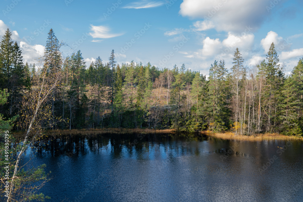 View of The Lake Stortrasket, Vasterby Outdoor Recreation Area, Raseborg, Finland