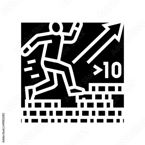 galloping inflation glyph icon vector. galloping inflation sign. isolated contour symbol black illustration