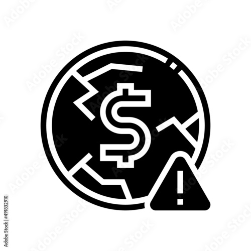deflation money glyph icon vector. deflation money sign. isolated contour symbol black illustration