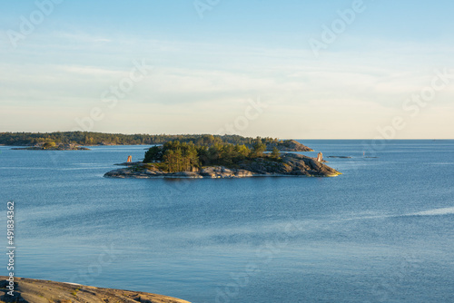 The view from Porkkalanniemi to the Gulf of Finland and island, Kirkkonummi, Finland photo