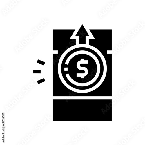 gas asset inflation glyph icon vector. gas asset inflation sign. isolated contour symbol black illustration