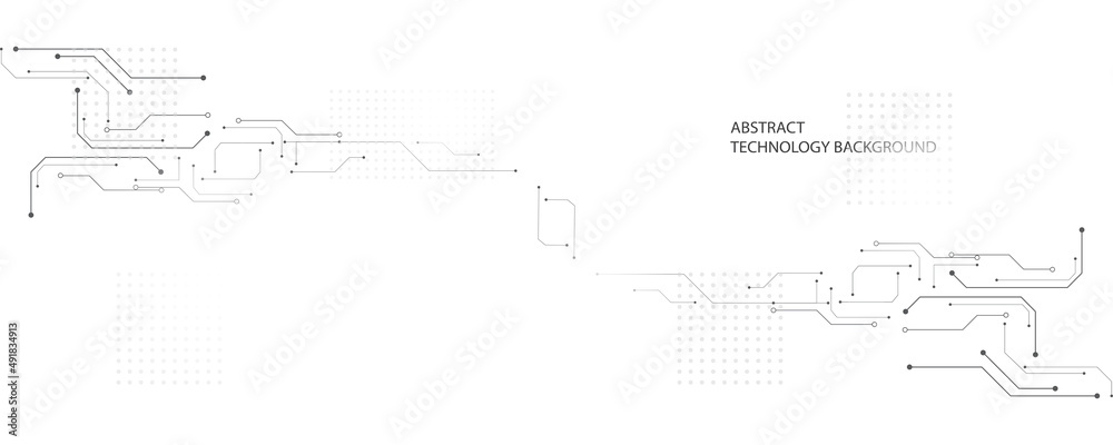 Fototapeta premium Grey white Abstract technology background,Hi tech digital connect, communication, high technology concept, science, technology background