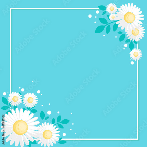 vintage daisy  backdrop minimal composition frame card with a copy space 