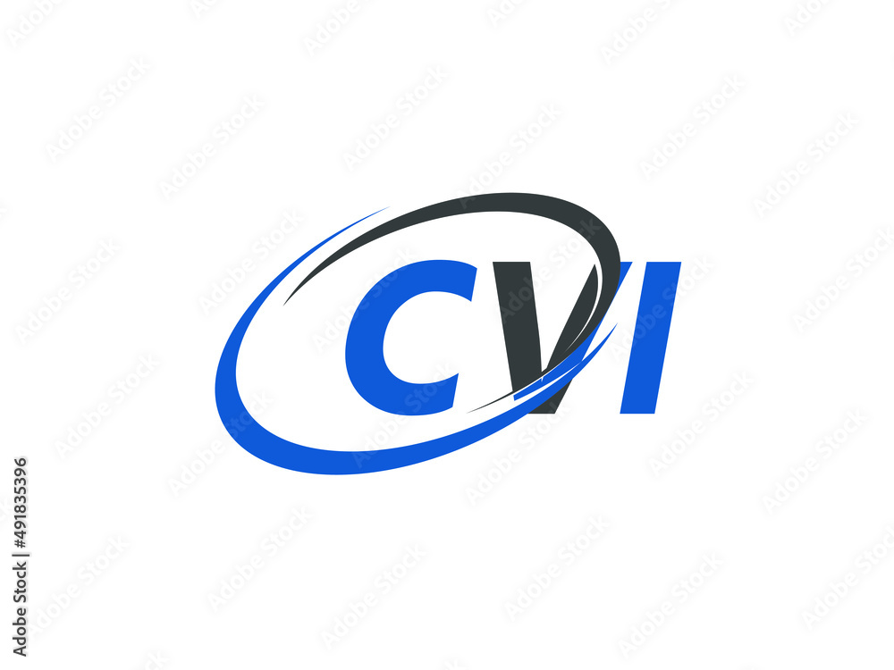 Fototapeta premium CVI letter creative modern elegant swoosh logo design