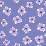 Ilustrated Floral With very peri color Seamless Pattern. Trendy color for fashion, fabric, print and much more. 