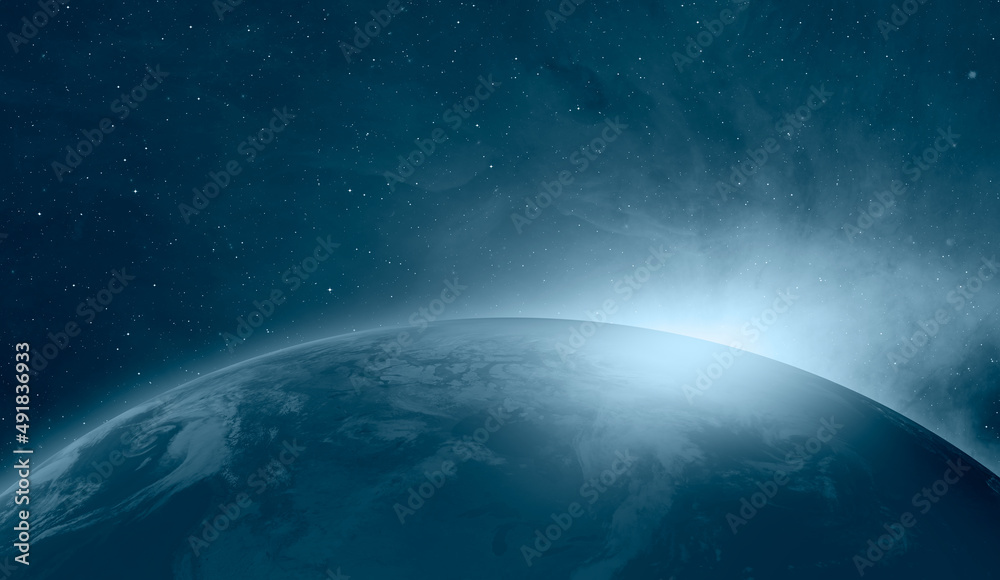 Fototapeta premium Planet Earth with a spectacular sunset 