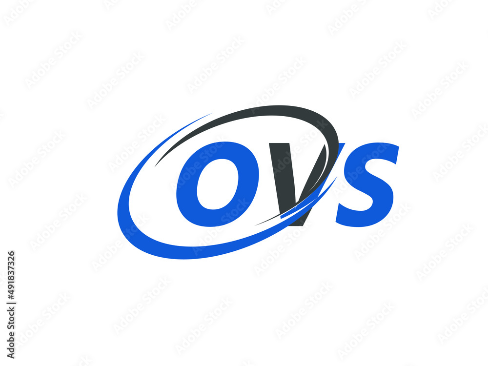 OVS letter creative modern elegant swoosh logo design
